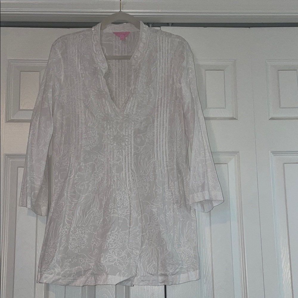 Lilly Pulitzer White Floral Blouse